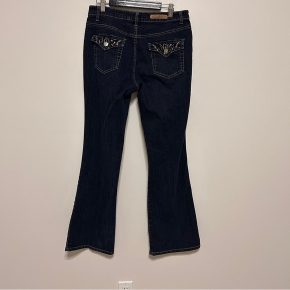 COS Denim Jeans Women’s Sz 10 Tall Embroidered Back pockets Bootcut Embellished - Picture 3 of 11